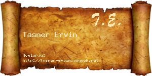 Tasner Ervin névjegykártya