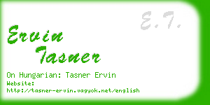 ervin tasner business card